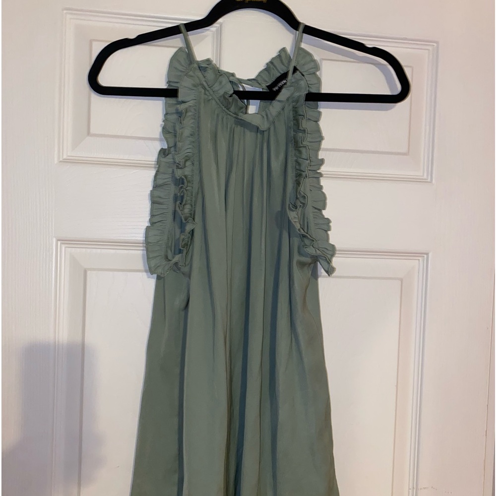Sage green blouse with tie back - Picture 1 of 3